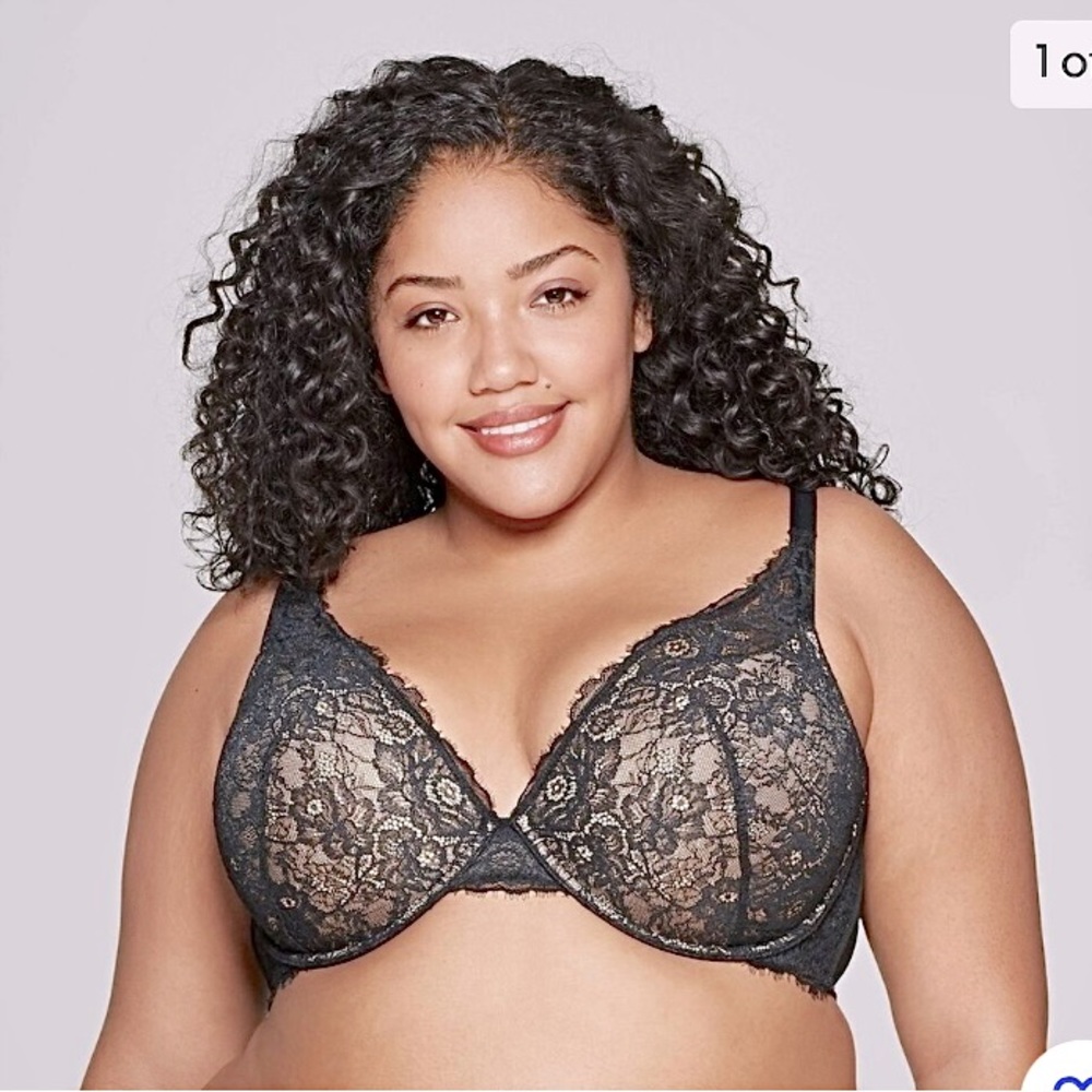 Auden The Sublime Bra 42DDD Black
Lace Plunge Coverage Push Up
Underwire